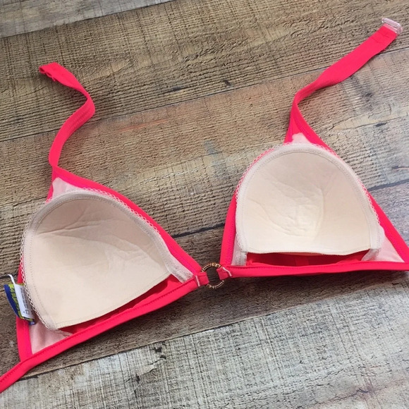 Bare Assets Coral Pineapple Halter Bikini Top Womens Large Padded Swimwear - Picture 6 of 11